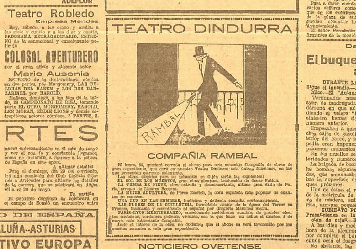 Así se anunció la gira de la compañía Rambal en EL COMERCIO.