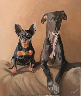 Imagen secundaria 2 - A la izquierda, una imagen reciente de Claudia. A la derecha, el último cuadro que pintó y que acabó hace escasos días. 