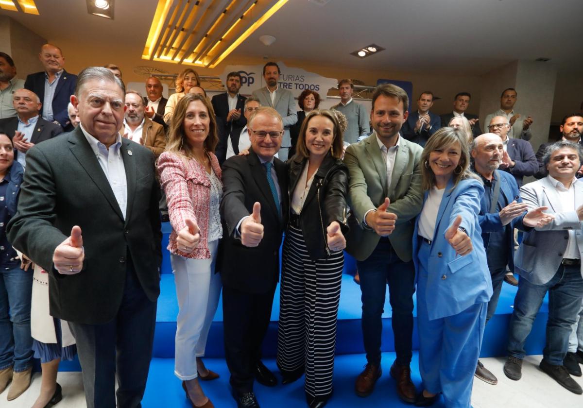 Alfredo Canteli, Ángela Pumariega, Diego Canga, Cuca Gamarra, Álvaro Queipo y Esther Llamazares.