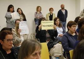 Protesta de los funcionarios de justicia en los juzgados de Gijón la semana pasada.