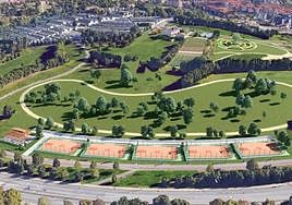 Aspecto que presentaría el parque de Los Pericones en su zona más próxima a la avenida de El Llano.