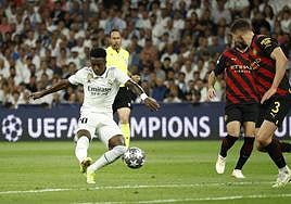 El partido de ida de semifinales de la UEFA Champions League entre el Real Madrid y el Manchester City.