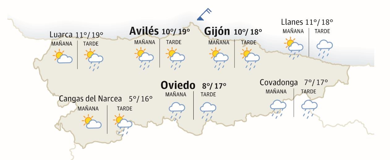 Previsión del tiempo para este jueves 18 de mayo.