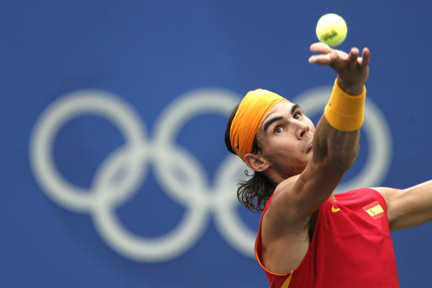 El tenista balear durante un partido de los JJ. OO. de Pekín, en 2008. 