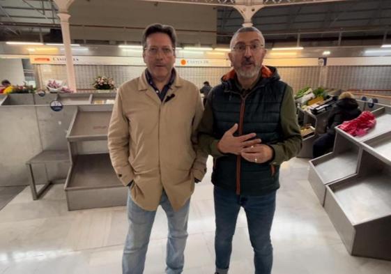 Juan Arrribas y José Carlos Fernández Sarasola, en la segunda planta del Mercado del Sur.