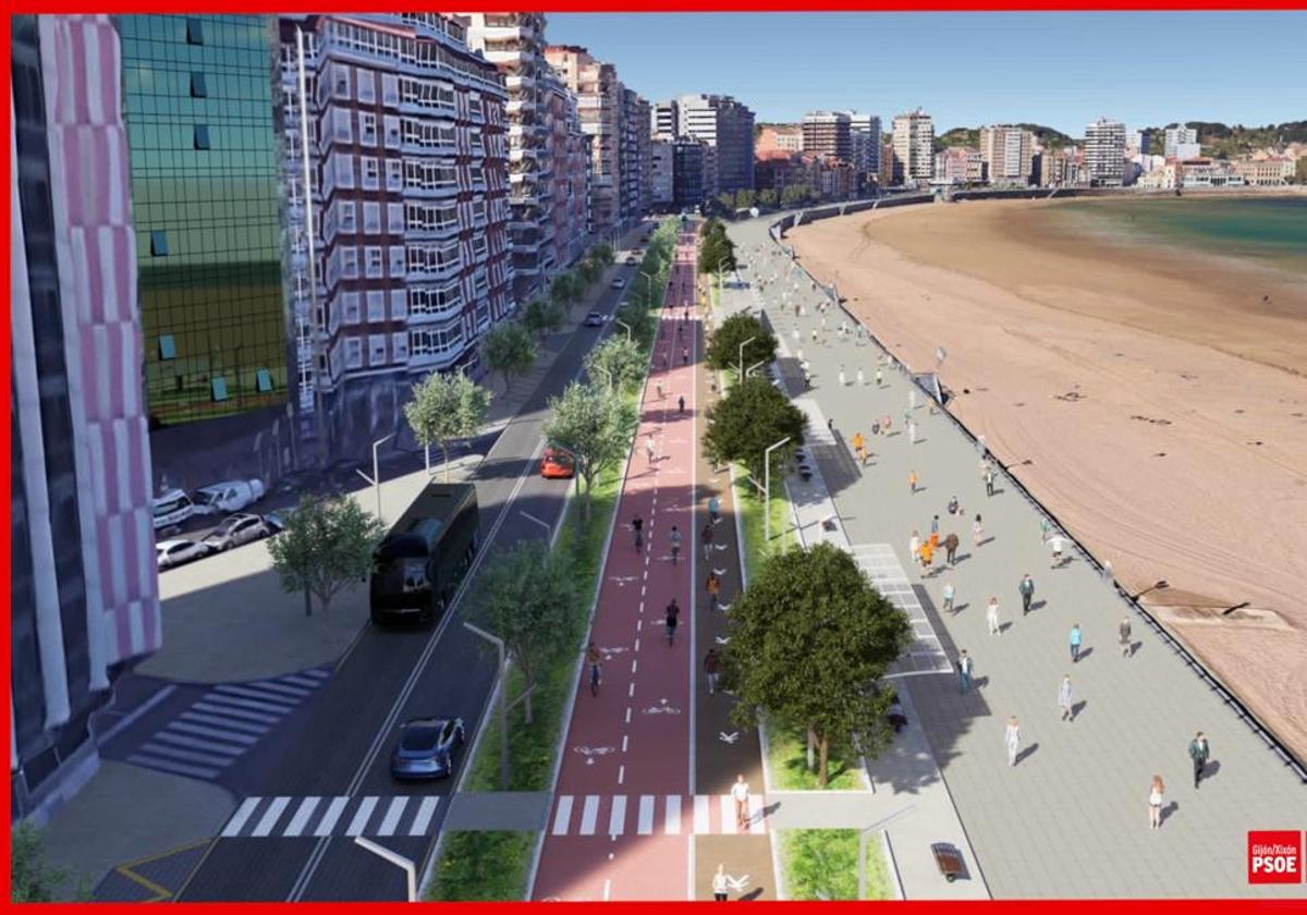 El PSOE deja un carril de doble sentido en el Muro aunque prioriza las bicis y peatones