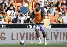 Vinícius en el partido Valencia-Real Madrid.