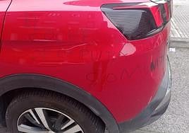 Estado en el que quedó el coche de la candidata de San Martín.