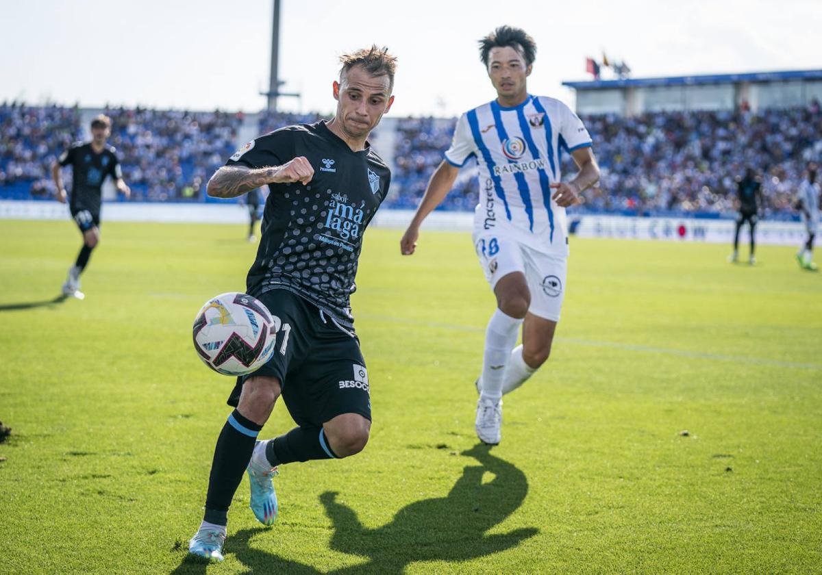 Fran Villalba, durante el partido que el Málaga disputó este año contra el Leganés en Butarque.