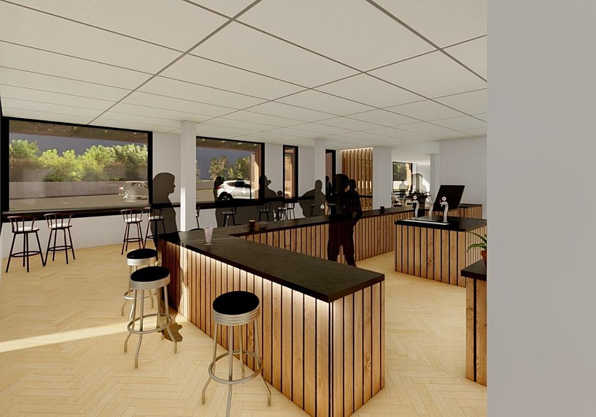 Detalle de la nueva barra en el interior.