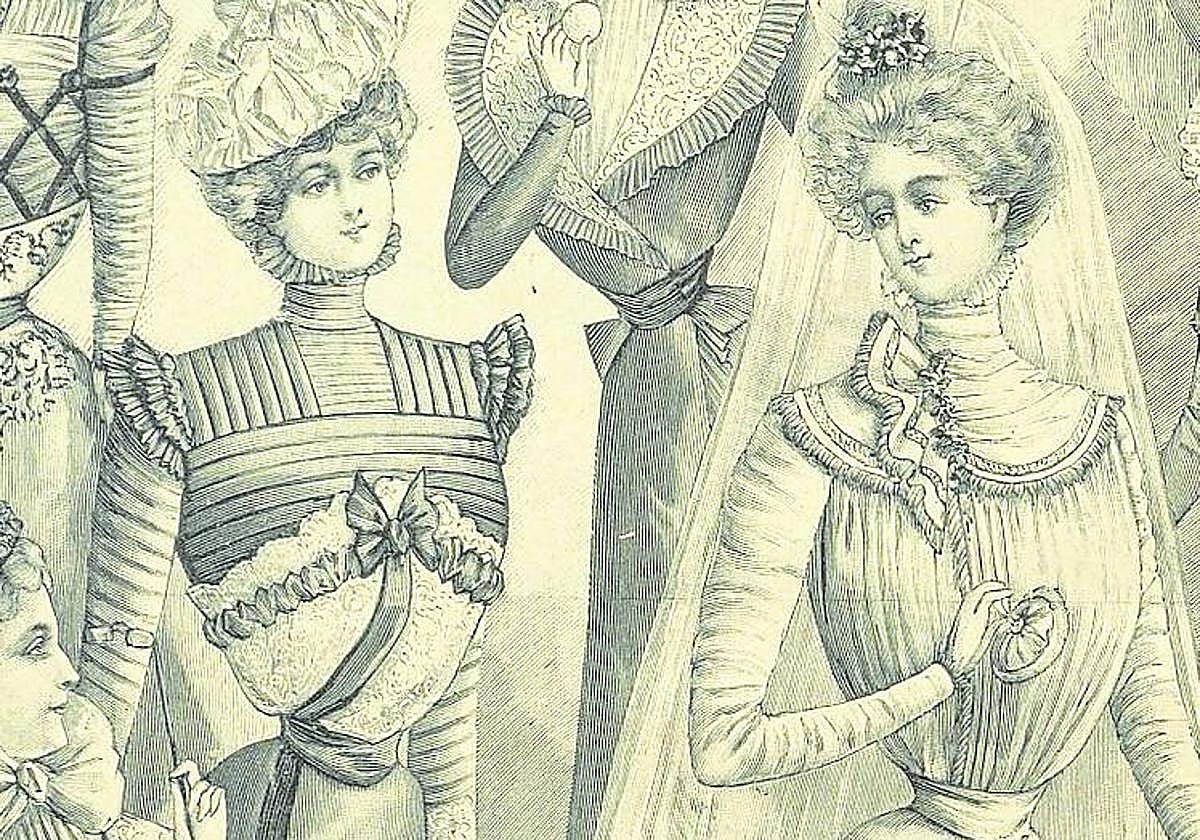 Trajes de novia e invitada a la última moda... de 1898.