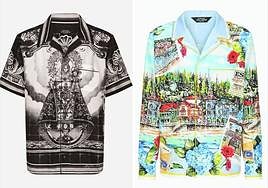 Las camisas de seda habotai dedicadas a la Virgen de Covadonga y la playa de Santa Marina. dolce&gabbana