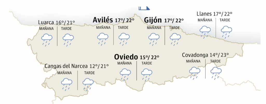 El tiempo en Asturias para este martes, 13 de junio