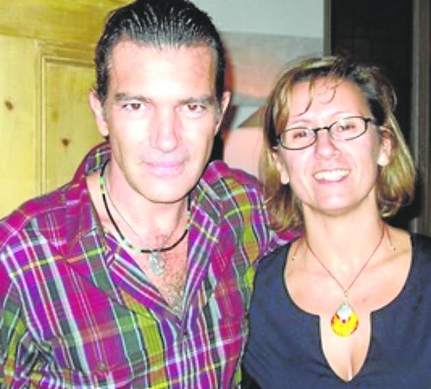 Con Antonio Banderas, uno de sus muchísimos entrevistados.