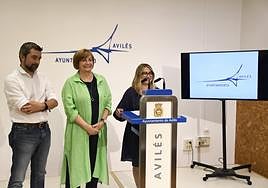 Manuel Campa, Mariví Monteserín y Sara Retuerto en la comparecencia ante los medios de comunicación.