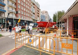 Obras en el Muro esta mañana.