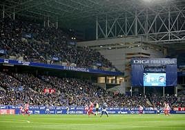 Imagen del Carlos Tartiere durante el partido del Oviedo contra el Atlético de Madrid en la Copa del Rey.