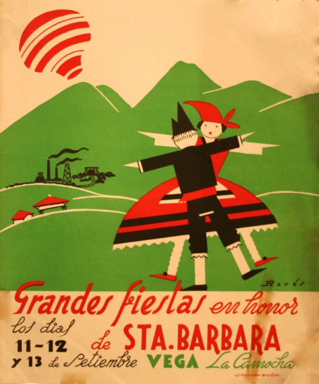 Carteles vintage de las fiestas patronales asturianas