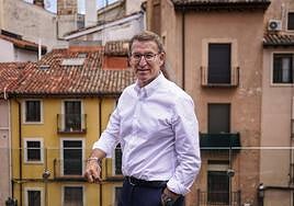 Feijóo al término de la entrevista ayer en Logroño