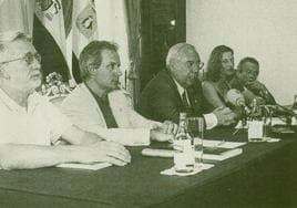 Manuel Muruáis, Adolfo Rodríguez Asensio, Vicente Álvarez Areces, María Noval y Francisco Javier Fortea, en la presentación.