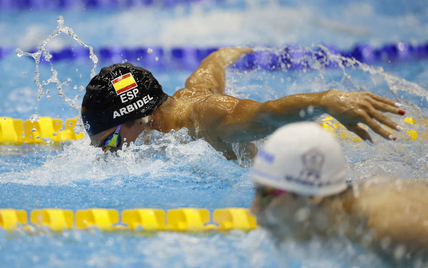 El récord de natación del asturiano Arbidel González, en imágenes