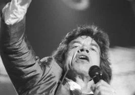 Mick Jagger, en el concierto que los Rolling Stones ofrecieron en Gijón en el 95.