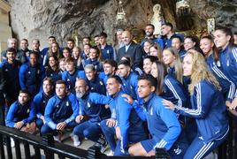 El Real Oviedo y su ofrenda a Covadonga