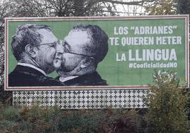 Imagen de la campaña de Vox contra la oficialidad utilizada la pasada legislatura.