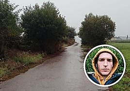 Camino de la localidad de Setienes, en Valdés, donde se halló el cadáver. En la imagen, Diego Ruiz Suárez.