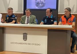 Lozano, Prado, Díaz Montes y Míguez, ayer en la presentación del operativo de seguridad.