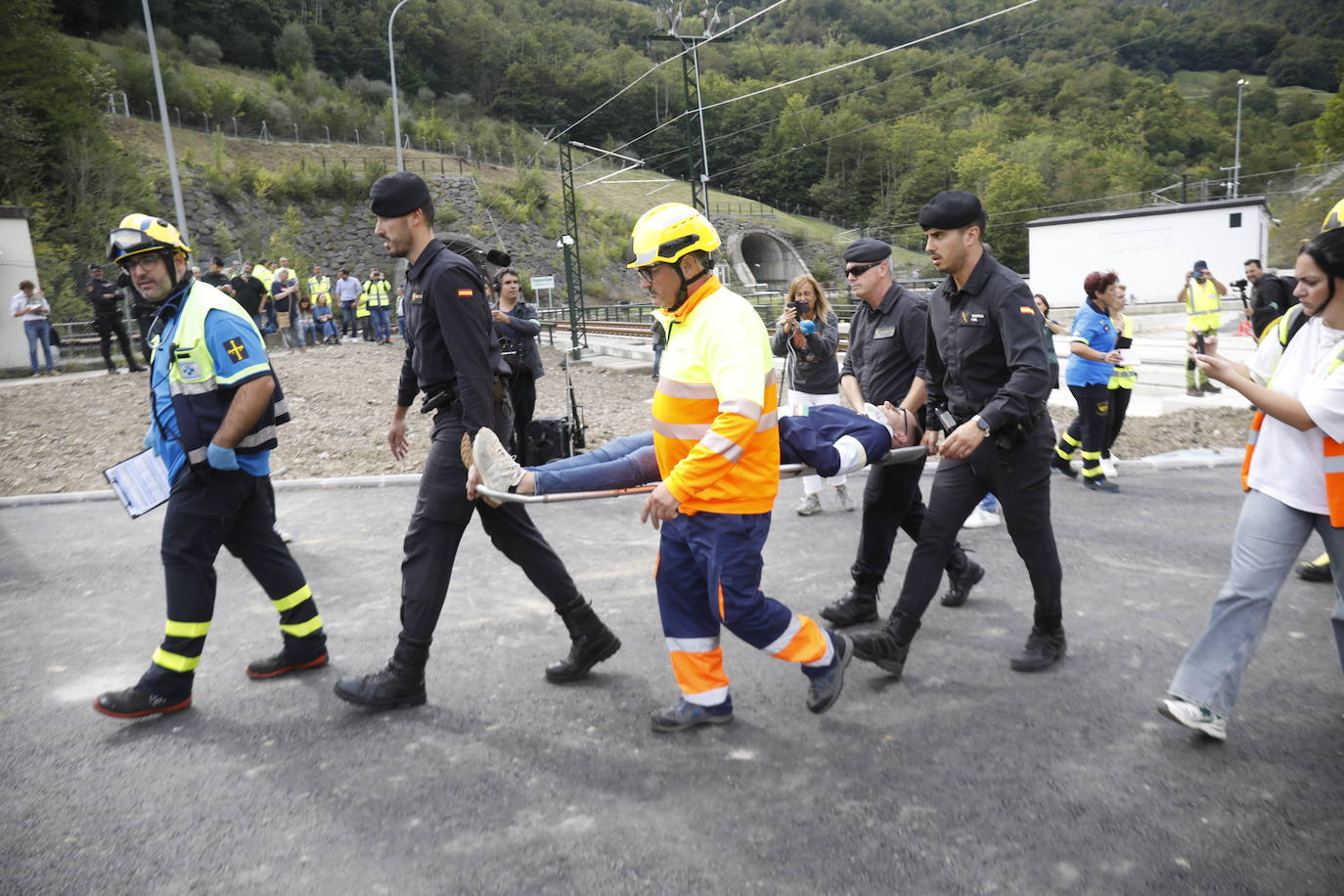 Un descarrilamiento y el rescate de quince heridos: así fue el último simulacro