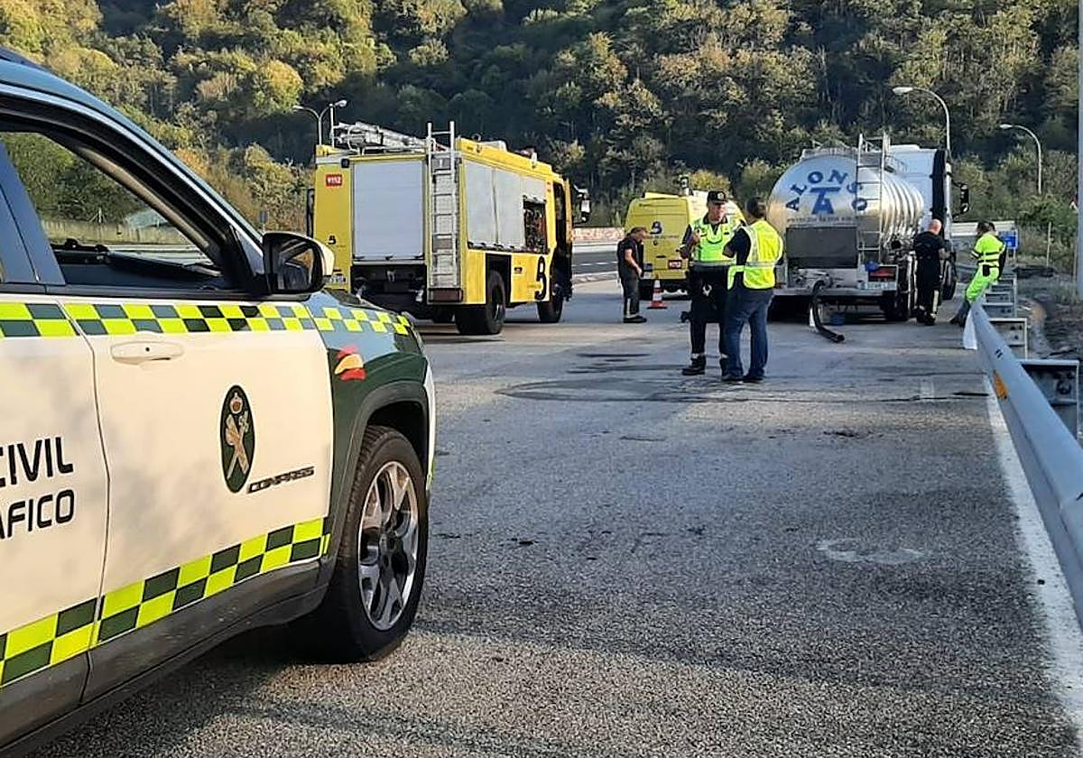 El camión afectado.