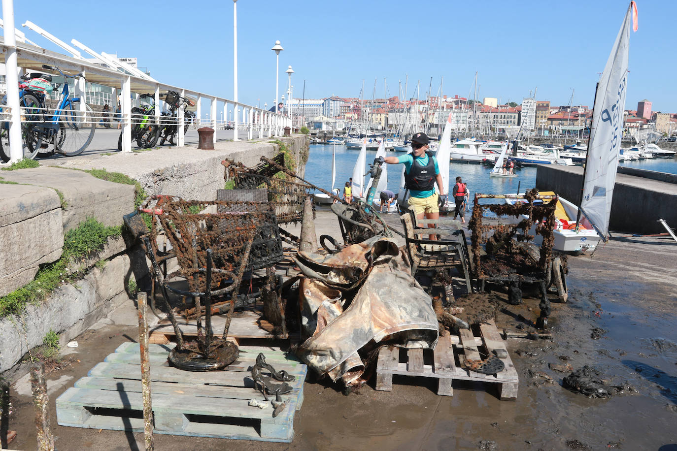 Lo que se esconde bajo el mar en el Puerto Deportivo gijonés