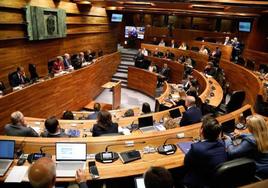 Junta General del Principado, en el pleno de esta mañana.