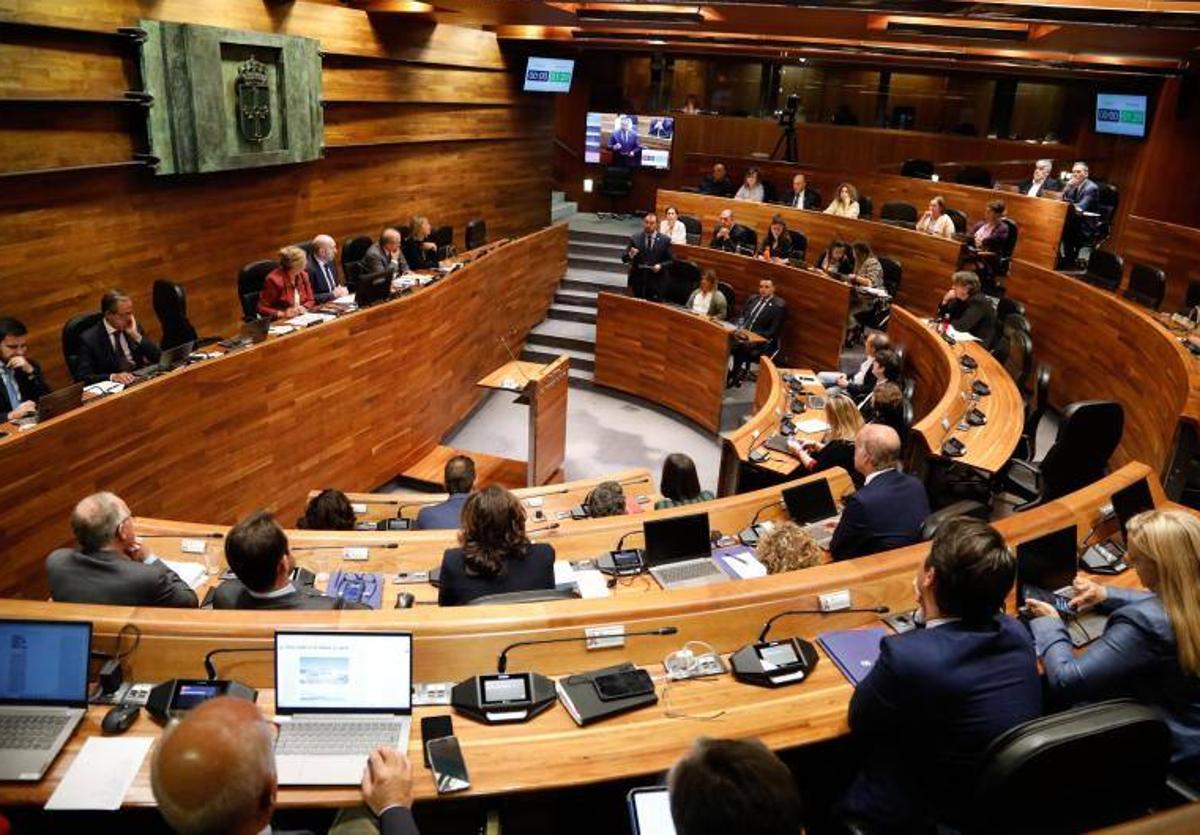 Junta General del Principado, en el pleno de esta mañana.