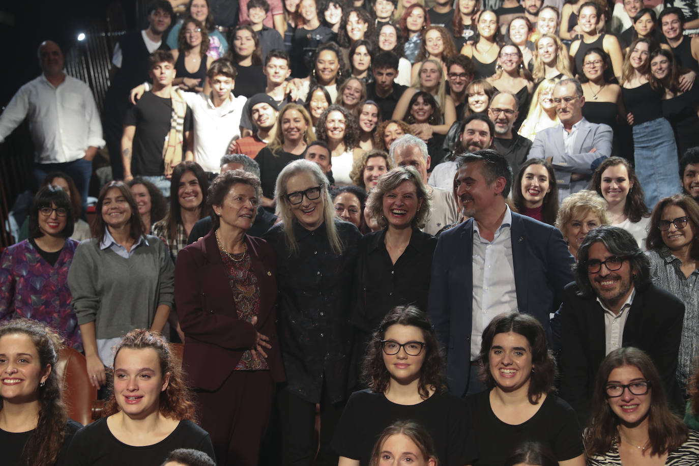 Emociones a flor de piel en el encuentro de Meryl Streep con alumnos de Arte Dramático