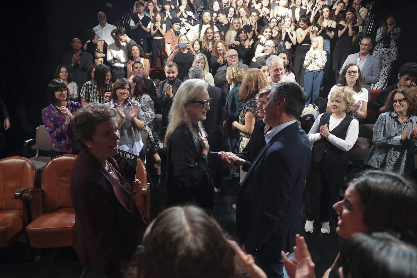 Emociones a flor de piel en el encuentro de Meryl Streep con alumnos de Arte Dramático