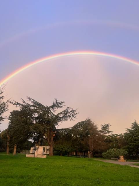 El espectacular arcoíris que dio los buenos días a Gijón