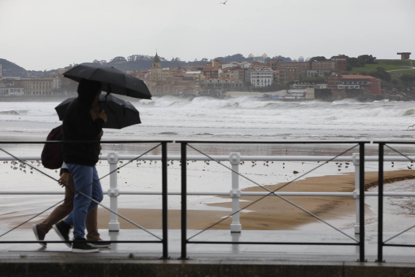 Las fuertes rachas de viento dejan destrozos por toda Asturias: las imágenes del temporal