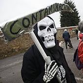 Protesta en Gijón por la contaminación, Palestina y los desahucios