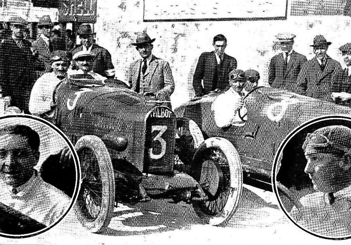 Participantes en las carreras del Autódromo de Sitges, en 1923.