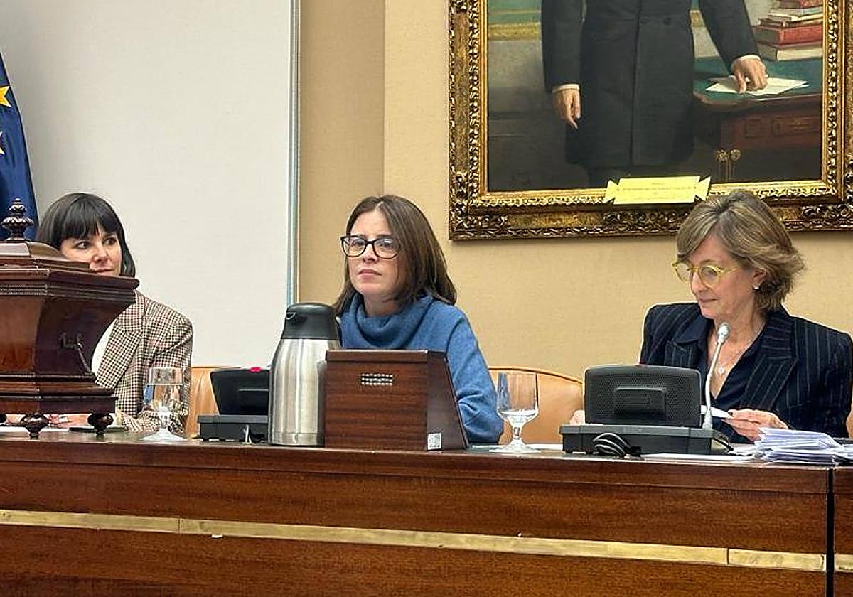 Adriana Lastra, este lunes, en el Congreso, tras ser designada presidenta de la comisión de Violencia de Género.