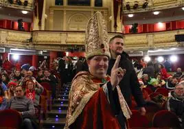 Jesús Ruiz, el Papa de la Lotería, ayer en el Teatro Real de Madrid.