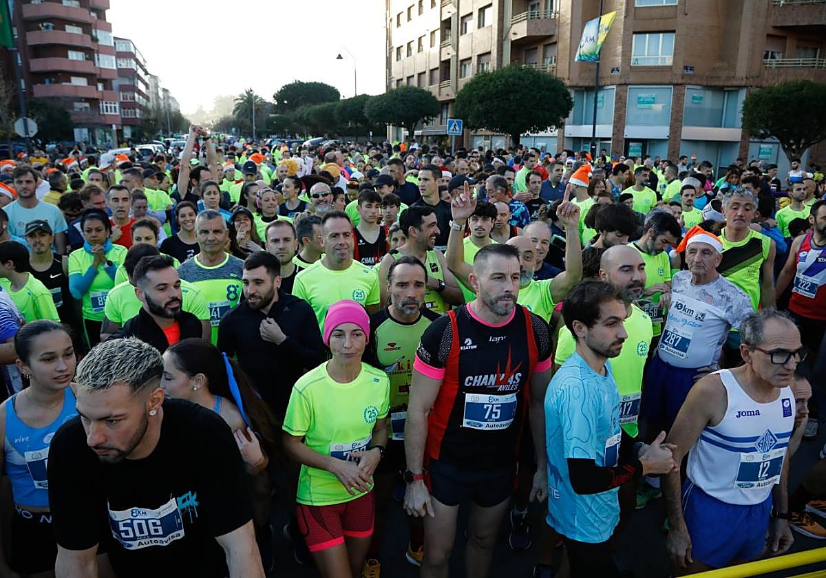 Los momentos previos a la salida de la carrera con mucho entusiasmo.