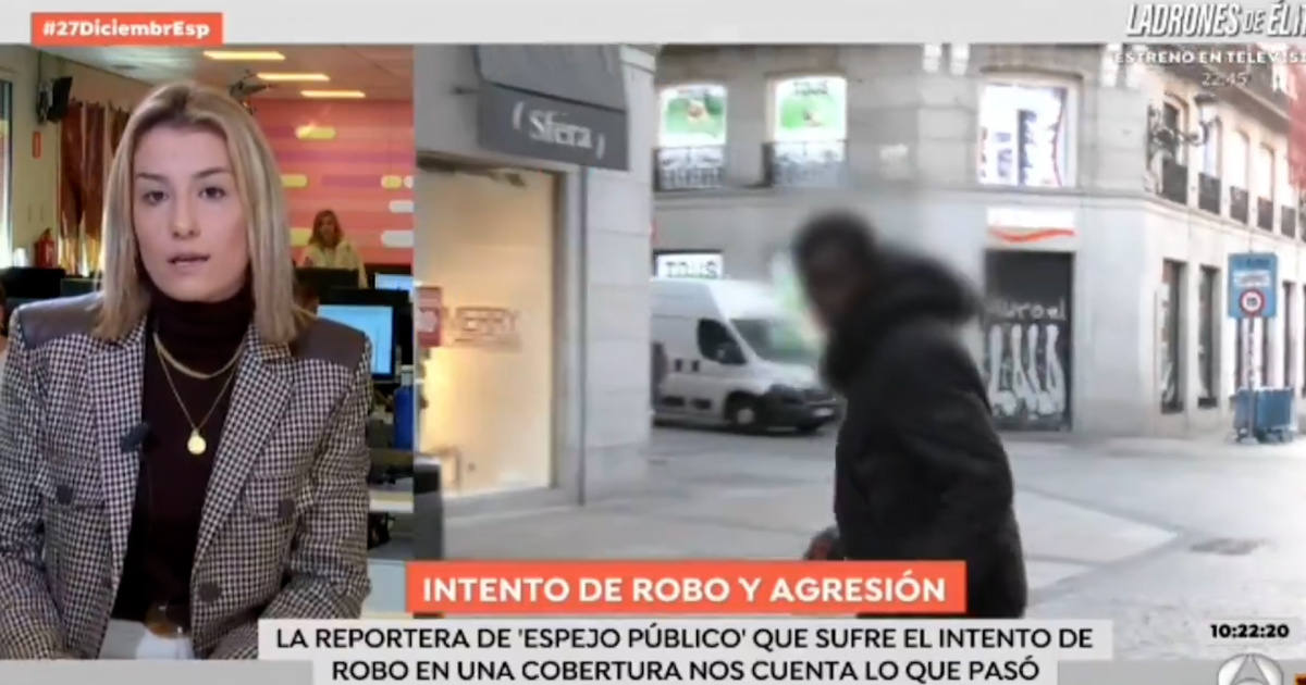 Intentan robar a una reportera de 'Espejo Público' en directo: «¡Como llames a la policía, te mato!»