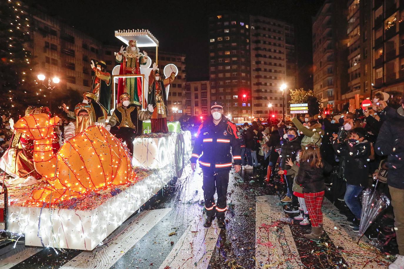 Cabalgata de los Reyes Magos en Gijón en 2022. 