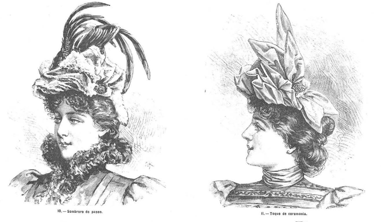 La última moda en sombreros imponía prendas muy voluminosas.