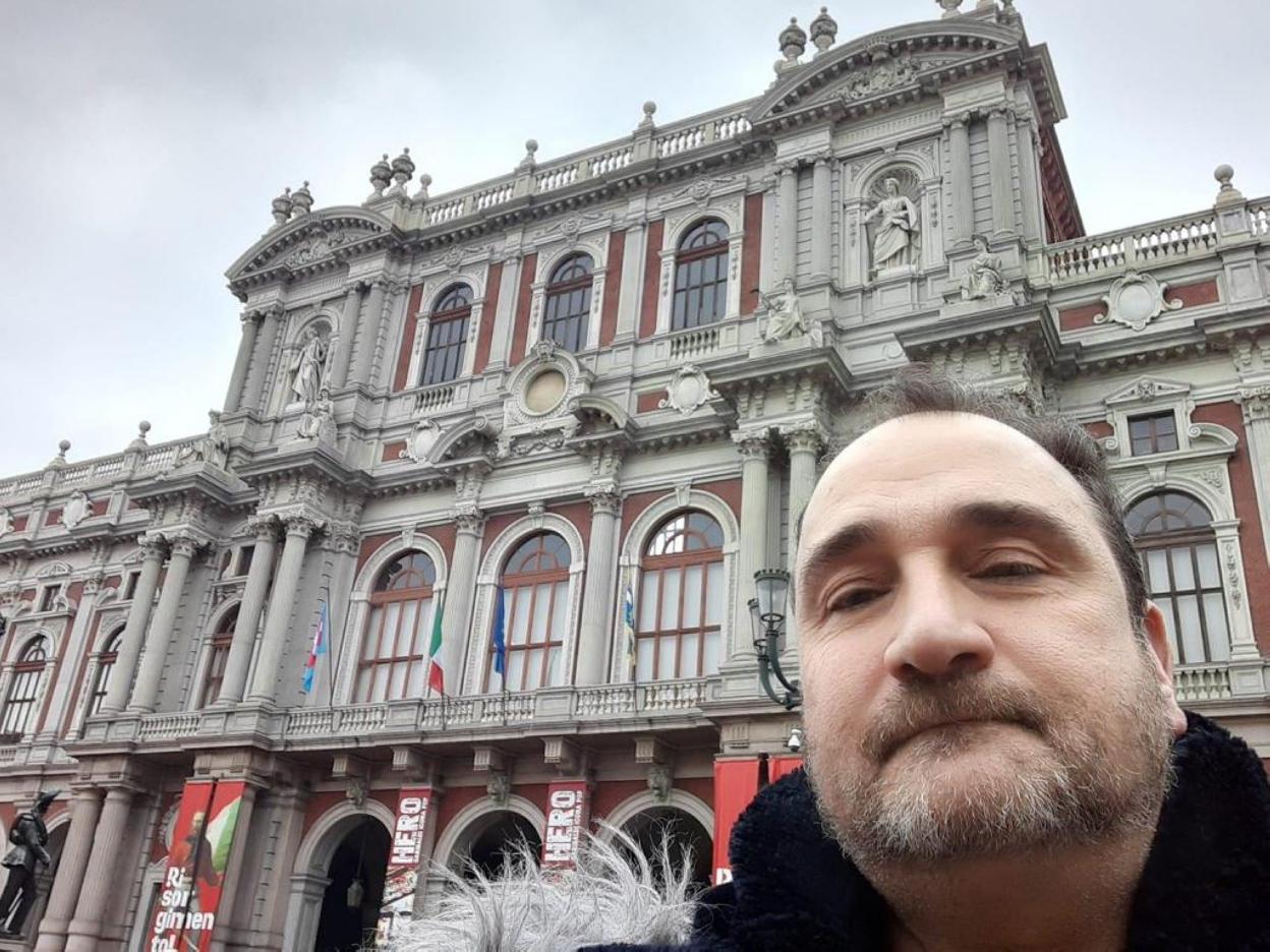 Rodolfo Fernández, durante su viaje por tierras italianas. 