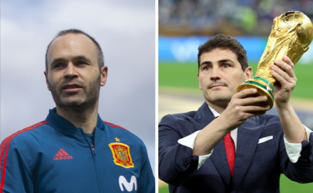 Andrés Iniesta e Iker Casillas comentaron varios partidos del Mundial de Qatar. 