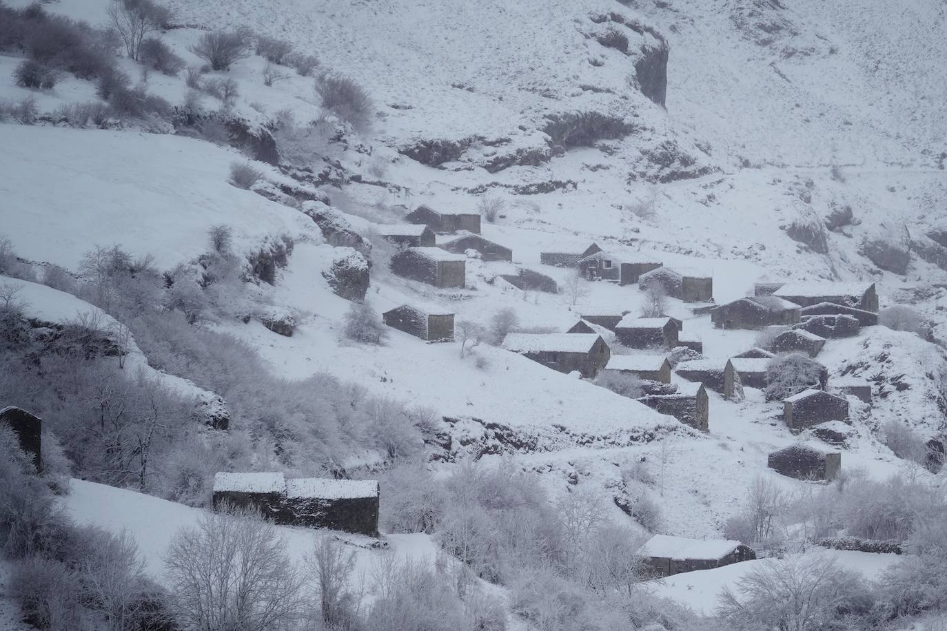 Fotos: Bajo la nieve en Cabrales